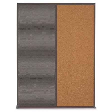 United Visual Products Single Door Radius Corkboard, 36"X36", G UV8002-GOLD-PEARL